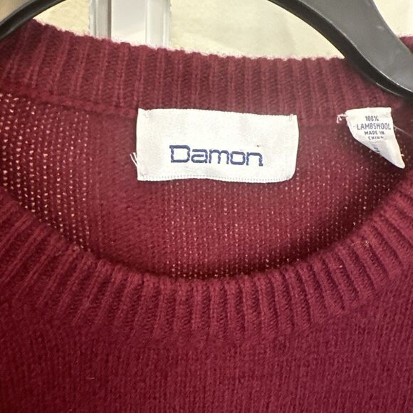 Vintage Damon 100% Lambs Wool Geometrical Print Crew Neck Sweater Men's M - Picture 2 of 11
